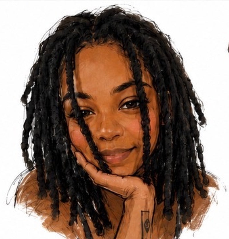Portrait illustration of Trish, baker and creative behind The ButterCream Social
